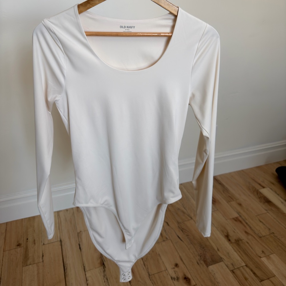Old Navy Deep Off-White Long Sleeve Bodysuit - Tall Medium